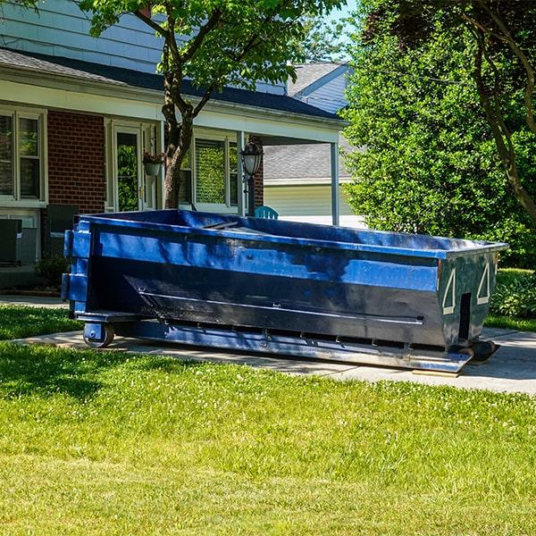 residential dumpsters can be placed on a driveway or lawn, but precautions need to be taken to avoid damage to the property